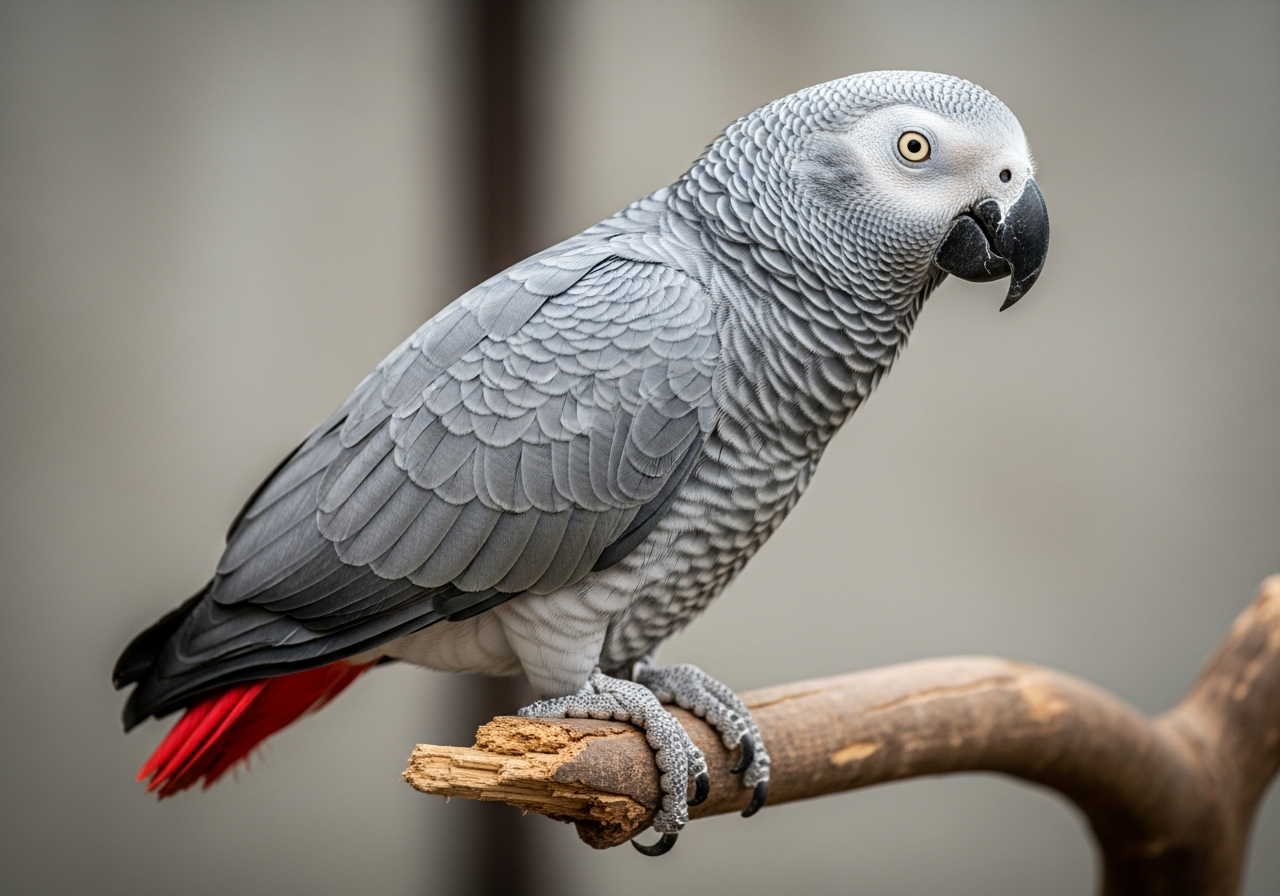 African Grey Parrot bird breed